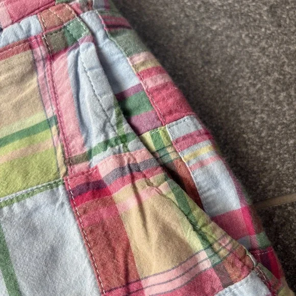 Brooks Brothers 346 Madras Patchwork Lightweight Shorts Women 12 Plaid Preppy - Picture 4 of 12